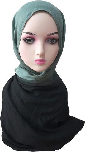 Premium Viscose Hijab Head Scarf Shawl Wrap for Muslim Women Lightweight Gradient Color Hair Wraps Hijabs Scarves in Kuwait