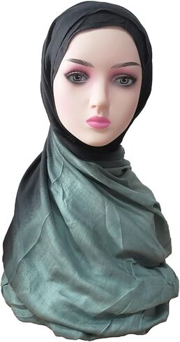 Premium Viscose Hijab Head Scarf Shawl Wrap for Muslim Women Lightweight Gradient Color Hair Wraps Hijabs Scarves in Kuwait