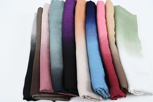 Premium Viscose Hijab Head Scarf Shawl Wrap for Muslim Women Lightweight Gradient Color Hair Wraps Hijabs Scarves in Kuwait