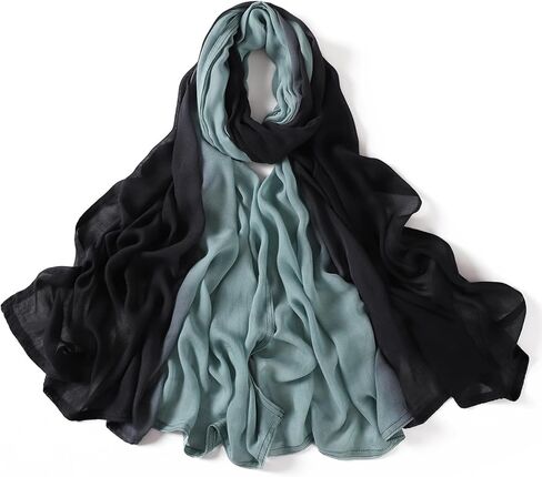 Premium Viscose Hijab Head Scarf Shawl Wrap for Muslim Women Lightweight Gradient Color Hair Wraps Hijabs Scarves in Kuwait