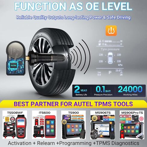 مجموعة أجهزة استشعار Autel TPMS مكونة من 4 قطع، مستشعر ضغط الإطارات الجذعية المطاطية، مستشعر MX 315 ميجا هرتز و433 ميجا هرتز، استبدال مستشعر الإطارات القابل للبرمجة، يعمل مع TS408S TS501 TS508WF TS601 TS608 TS900 ITS600 PRO MK808TS in Saudi Arabia