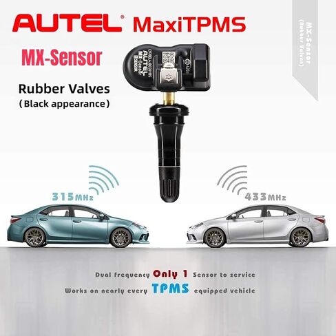 مجموعة أجهزة استشعار Autel TPMS مكونة من 4 قطع، مستشعر ضغط الإطارات الجذعية المطاطية، مستشعر MX 315 ميجا هرتز و433 ميجا هرتز، استبدال مستشعر الإطارات القابل للبرمجة، يعمل مع TS408S TS501 TS508WF TS601 TS608 TS900 ITS600 PRO MK808TS in Saudi Arabia