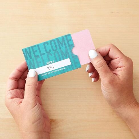 Stockroom Plus 500 Pack Hotel Key Card Envelopes, Key Sleeve for Residents, Room Card Envelope for Motel, Business, Bulk Printed Card Sleeves, Welcome Guests (Teal, 2.4x3.5 In) in Saudi Arabia