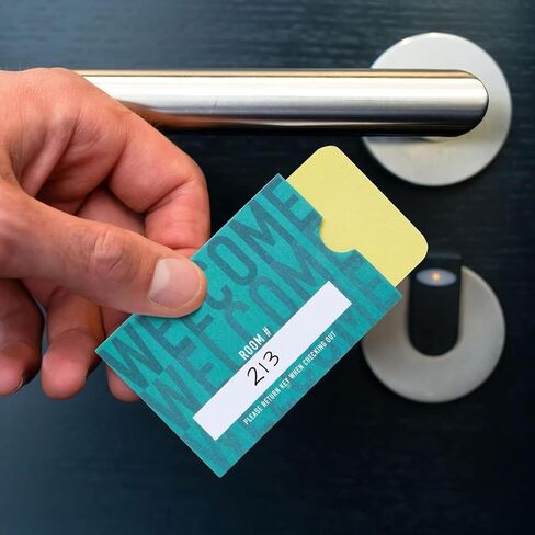 Stockroom Plus 500 Pack Hotel Key Card Envelopes, Key Sleeve for Residents, Room Card Envelope for Motel, Business, Bulk Printed Card Sleeves, Welcome Guests (Teal, 2.4x3.5 In) in Saudi Arabia