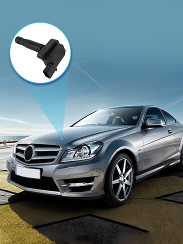 مجموعة من 4 ملفات إشعال UF658 (1.8T L4) لسيارة Mercedes Benz C250 SLK250 2012-2015، C230 2003-2005، استبدال # IC761 A0001502580 GN10552 in Saudi Arabia
