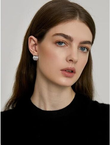 Statement Chunky Gold Earrings for Women Unique Square Stainless Steel Heaven Mayhem Button Stud Earrings Trendy Jewelry in Saudi Arabia