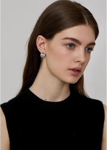 Statement Chunky Gold Earrings for Women Unique Square Stainless Steel Heaven Mayhem Button Stud Earrings Trendy Jewelry in Saudi Arabia