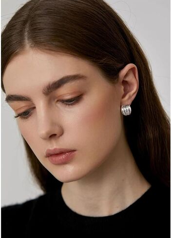 Statement Chunky Gold Earrings for Women Unique Square Stainless Steel Heaven Mayhem Button Stud Earrings Trendy Jewelry in Saudi Arabia
