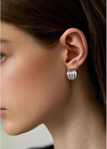 Statement Chunky Gold Earrings for Women Unique Square Stainless Steel Heaven Mayhem Button Stud Earrings Trendy Jewelry in Saudi Arabia