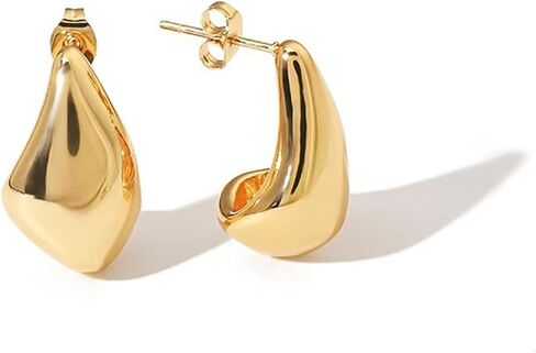 Statement Chunky Gold Earrings for Women Unique Square Stainless Steel Heaven Mayhem Button Stud Earrings Trendy Jewelry in Saudi Arabia
