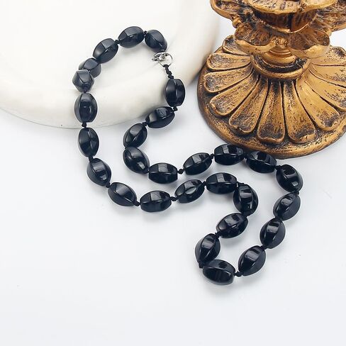 Women's Handmade Natural Gemstone Beaded Necklace, Statement 10x14mm Beaded Necklace for Women Girls - Gift Boxed Ideal Gift for Her (Blue) in Saudi Arabia