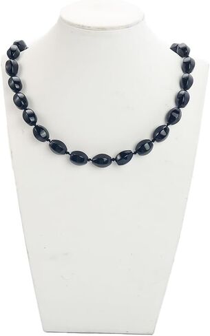 Women's Handmade Natural Gemstone Beaded Necklace, Statement 10x14mm Beaded Necklace for Women Girls - Gift Boxed Ideal Gift for Her (Blue) in Saudi Arabia