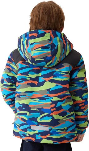 FREE SOLDIER Boys Girls Waterproof Ski Jacket Fleece Lined Warm Winter Snow Coat Kids Winter Jacket with Detachable Hood in Kuwait