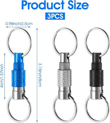 Key Chain Quick Release, 3 Pcs Quick Disconnect Keychain, Detachable Pull Apart Key Ring for Men, Women, Keys, Car Purse Bag (3 Colors) in Saudi Arabia