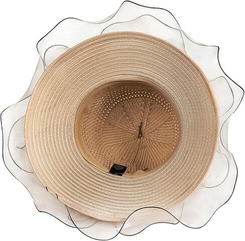 المرأة كنتاكي الأورجانزا قبعة فستان الكنيسة الشاي حفل زفاف الفاسناتور الزفاف قبعة الشمس الصيف الدانتيل ديربي قبعة الشاطئ in Kuwait