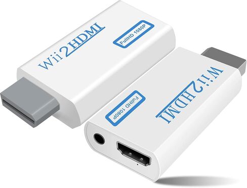 Herfair HDMI Adapter for Wii Console, 1080P HDMI Adapter with 3.5mm Audio Output Compatible with Wii Console to Play Games on Modern HDMI TV/Monitor - Supports All Display Modes (Black, Plug & Play) in Saudi Arabia