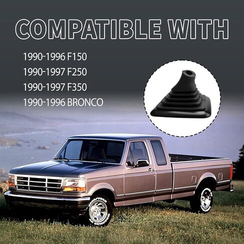 F5TZ-7277-BA Manual Transmission Gear Shift Boots Compatible with Ford F150/ F250/ F350/ Bronco 1990-1997, Gear Shift Lever Rubber Knob Boot Cover Replace OE F5TZ7277BA in Saudi Arabia