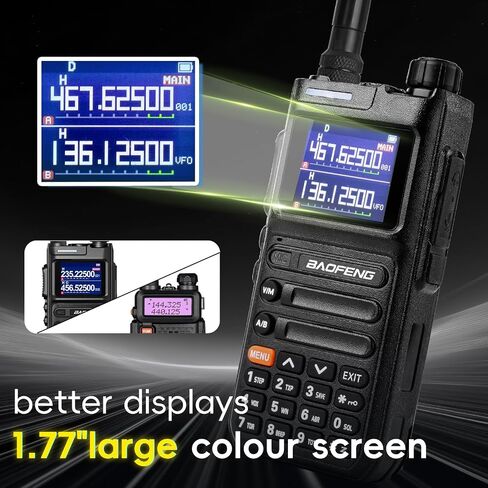 Baofeng Radio Ham Radio Handheld UV-5R Upgrade 5RM 10W (4PCS Batteries) Emergency Two Way Radio Long Range,999CH, Fre Copy, NOAA Weather Rechargeable Walkie Talkies for Survival Gear Hunting-2 Pack in Kuwait