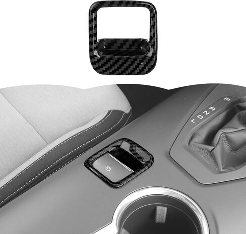 RT-TCZ Electronic Parking Brake Button Cover Trim Interior Accessories for Ford Mustang 2024 2025 (Black Carbon Fiber) in Saudi Arabia