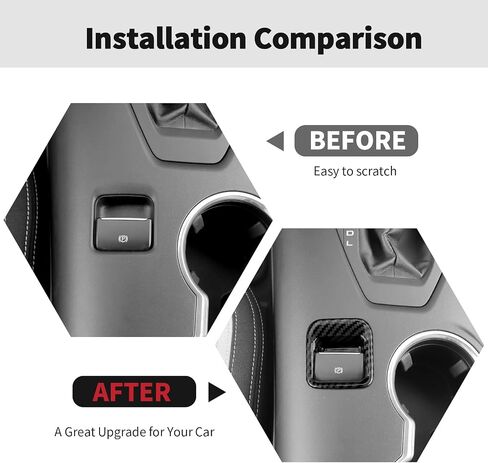 RT-TCZ Electronic Parking Brake Button Cover Trim Interior Accessories for Ford Mustang 2024 2025 (Black Carbon Fiber) in Saudi Arabia