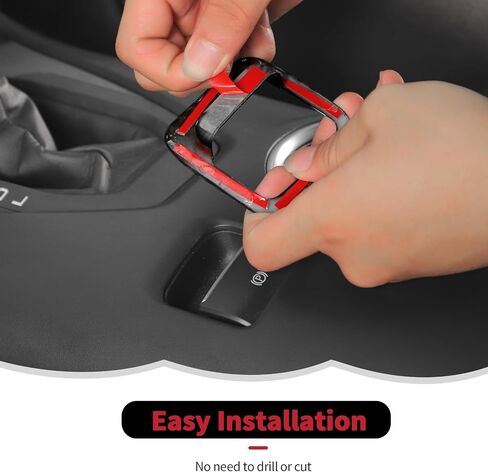 RT-TCZ Electronic Parking Brake Button Cover Trim Interior Accessories for Ford Mustang 2024 2025 (Black Carbon Fiber) in Saudi Arabia