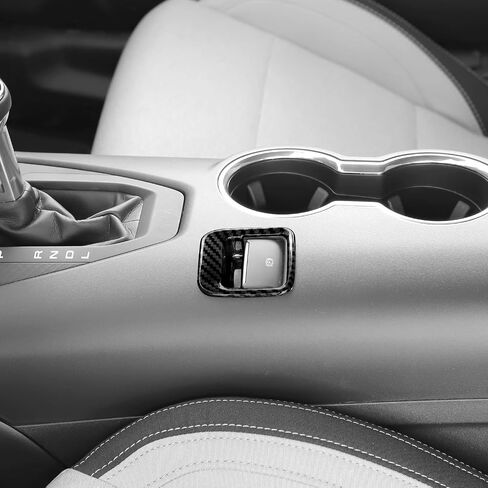 RT-TCZ Electronic Parking Brake Button Cover Trim Interior Accessories for Ford Mustang 2024 2025 (Black Carbon Fiber) in Saudi Arabia