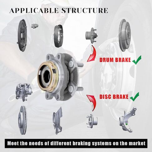 Front Left/Right Wheel Bearing Hubs Assembly Compatible with Nissan Altima 2007-2012 (2.5L 4-Cylinder Models Only), 5 Lugs w/ABS, Pair Hubs, Replaces 513294 in Saudi Arabia