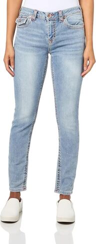 True Religion Women's Halle MID Rise Super Skinny Flap Jeans - Andromeda Color in Saudi Arabia