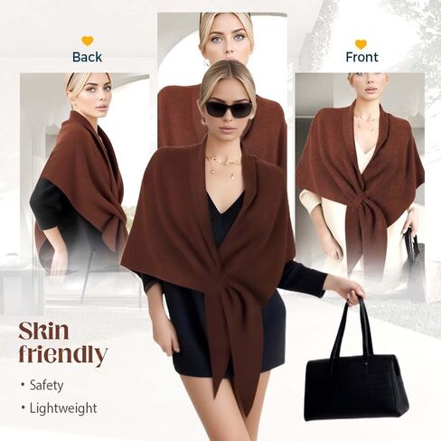 Pashmina Shawl Wraps for Women, Knitted Shawls and Wraps, Soft Wool Cashmere Cape Cardigan Elegant Pashmina Wrap for Women in Kuwait