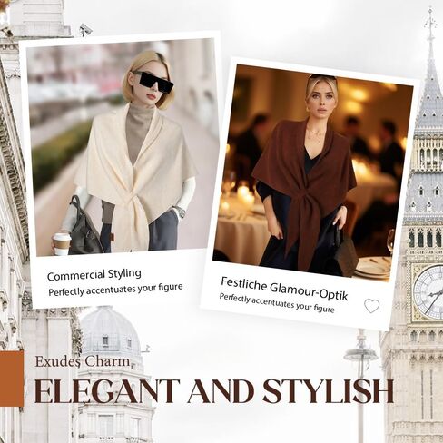 Pashmina Shawl Wraps for Women, Knitted Shawls and Wraps, Soft Wool Cashmere Cape Cardigan Elegant Pashmina Wrap for Women in Kuwait