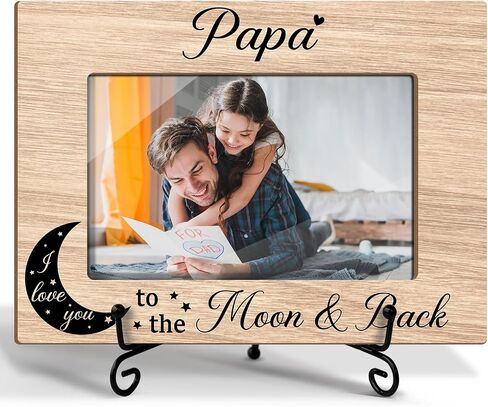 Father and Daughter Picture Frame, The love between a father and daughter lasts forever Family Picture Frame, Birthday Gifts For Father, 4x6 Frame Wooden Picture Frame Tabletop Display Home Decor -05 in Saudi Arabia