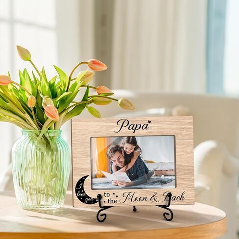 Father and Daughter Picture Frame, The love between a father and daughter lasts forever Family Picture Frame, Birthday Gifts For Father, 4x6 Frame Wooden Picture Frame Tabletop Display Home Decor -05 in Saudi Arabia