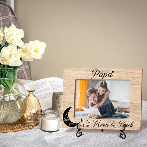 Father and Daughter Picture Frame, The love between a father and daughter lasts forever Family Picture Frame, Birthday Gifts For Father, 4x6 Frame Wooden Picture Frame Tabletop Display Home Decor -05 in Saudi Arabia