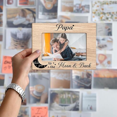 Father and Daughter Picture Frame, The love between a father and daughter lasts forever Family Picture Frame, Birthday Gifts For Father, 4x6 Frame Wooden Picture Frame Tabletop Display Home Decor -05 in Saudi Arabia