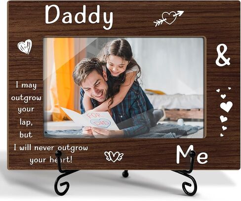 Father and Daughter Picture Frame, The love between a father and daughter lasts forever Family Picture Frame, Birthday Gifts For Father, 4x6 Frame Wooden Picture Frame Tabletop Display Home Decor -05 in Saudi Arabia