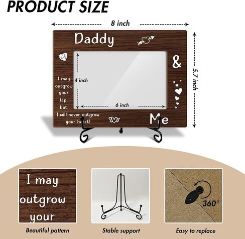 Father and Daughter Picture Frame, The love between a father and daughter lasts forever Family Picture Frame, Birthday Gifts For Father, 4x6 Frame Wooden Picture Frame Tabletop Display Home Decor -05 in Saudi Arabia