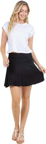 Azules Women's Basic Versatile Stretchy Flared Casual Mini Skirt, Flowy Skirt for Women in Saudi Arabia