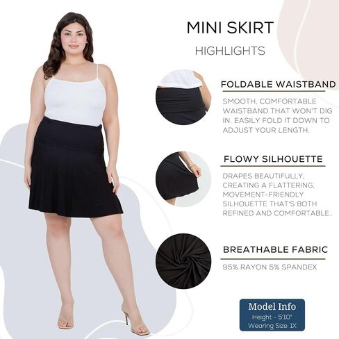 Azules Women's Basic Versatile Stretchy Flared Casual Mini Skirt, Flowy Skirt for Women in Saudi Arabia