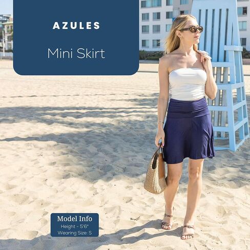 Azules Women's Basic Versatile Stretchy Flared Casual Mini Skirt, Flowy Skirt for Women in Saudi Arabia