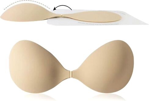 Adhesive Strapless Bra for Women Sticky Invisible Push up Silicone Bra for Backless Dress Upgraded Clasp Bras in Saudi Arabia