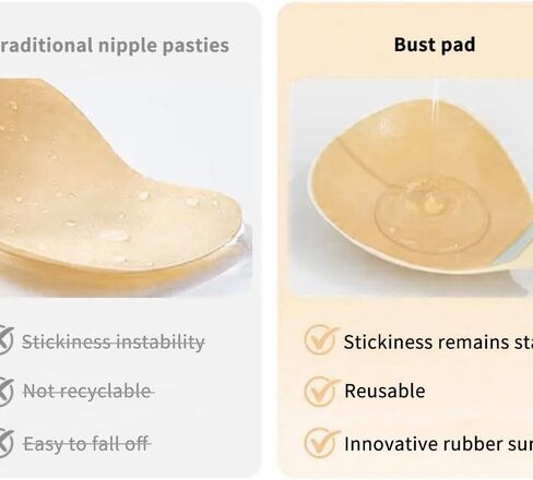 Adhesive Strapless Bra for Women Sticky Invisible Push up Silicone Bra for Backless Dress Upgraded Clasp Bras in Saudi Arabia