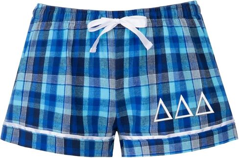 Delta Delta Delta Sorority Flannel Boxers - Tri Delta Boxer Shorts - Spiritwear in Saudi Arabia
