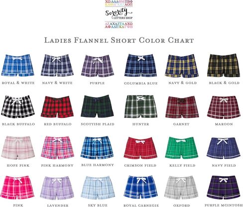 Delta Delta Delta Sorority Flannel Boxers - Tri Delta Boxer Shorts - Spiritwear in Saudi Arabia