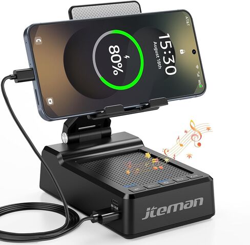 JTEMAN Gifts for Men Women,Adjustable Cell Phone Stand with Bluetooth Speaker and Charging Function,Cool Tech Gadgets Gift Idea for Dad Mom Birthday in Kuwait
