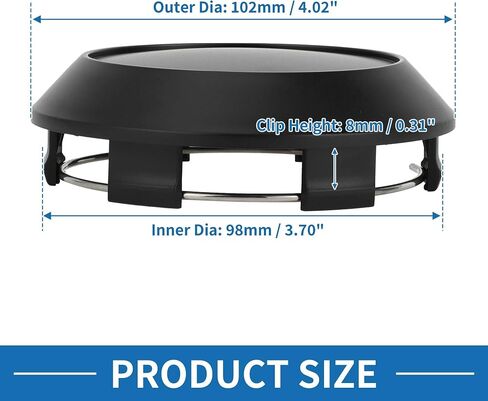 4Pcs Universal Wheel Center Hub Cap Durable 102mm 4.02" Outside Diameter Vehicle Hub Covers for SUV Truck Automotive Plastic Matte Black in Saudi Arabia