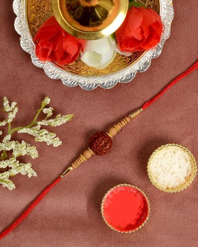 Rakhi/Rakhi for Brother/Rudraksha Rakhi/Send rakhi to USA/Rakhi for Brother with Gift Set/Rakhi Bracelet/rakhi for brother and bhabhi/Rakhi Set in Kuwait