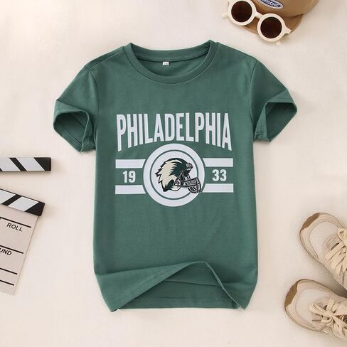CM C&M WODRO Football Shirt for Boy Girl Funny Football Team T-Shirt Fan Lover Tee Kids Game Day Outfit Short Sleeve Tops in Saudi Arabia