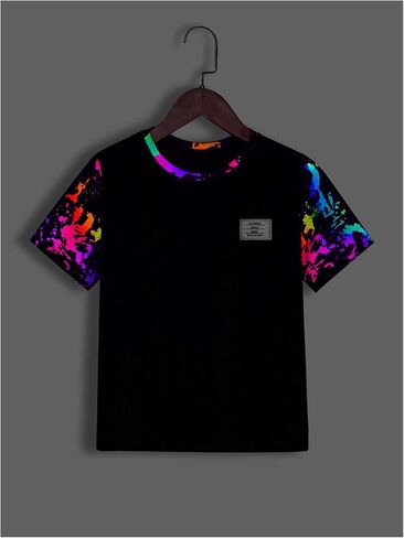 Milumia Boy's 2 Pack T Shirt Sets Ink Splatter Print Crewneck Short Sleeve Tee Tops in Saudi Arabia