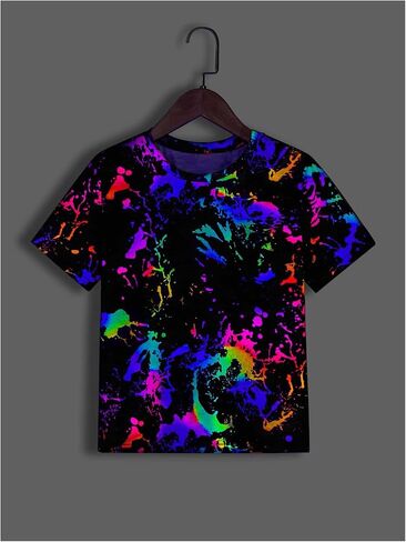 Milumia Boy's 2 Pack T Shirt Sets Ink Splatter Print Crewneck Short Sleeve Tee Tops in Saudi Arabia
