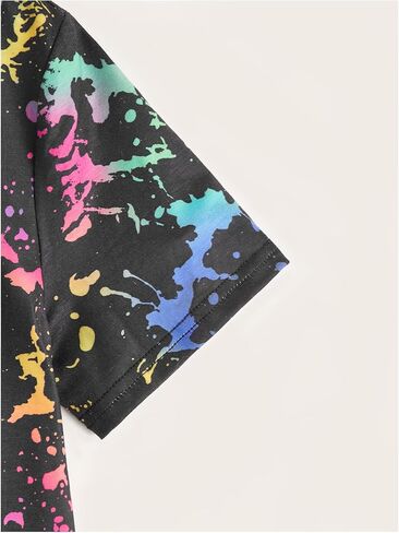 Milumia Boy's 2 Pack T Shirt Sets Ink Splatter Print Crewneck Short Sleeve Tee Tops in Saudi Arabia